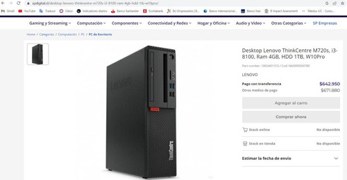 Desktop Lenovo Thinkcentre M720s