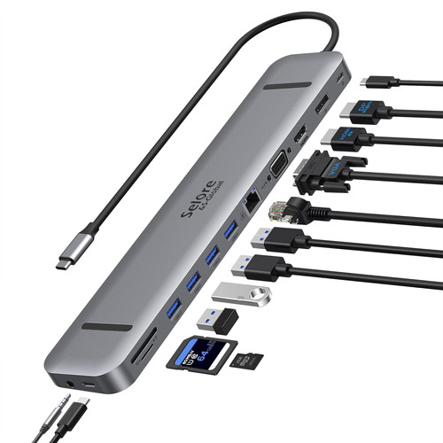 Estación De Acoplamiento Para Ordenador Portátil Usb C, Moni