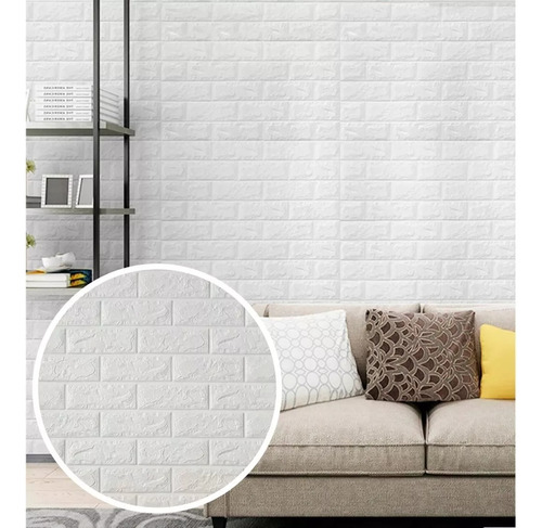 Panel Ladrillo Blanco Decorar Lamina Pared 1 Pieza Decoform Color Blanco 2