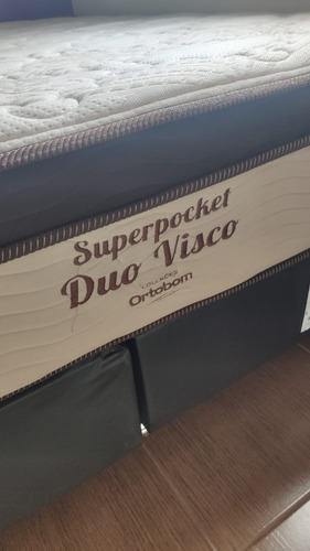 Cama Box E Colchão Superpocket Duo Visco - Ortobom Cor Bege