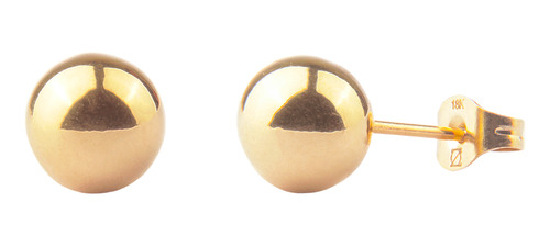 Aros Balin 8mm Oro Laminado 18k - Zo Joyeria Y Reloj