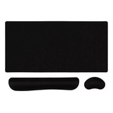 Touch Pad Kit De Mouse Pad Teclado Y Reposamuñecas 3pcs Color Negro