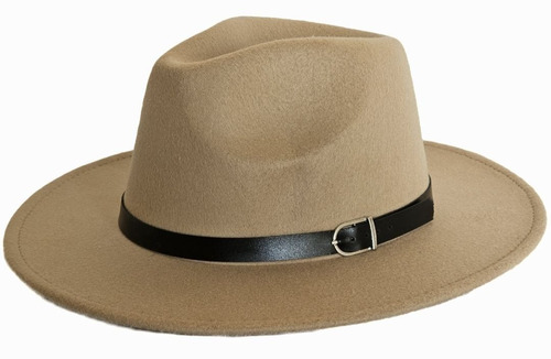 Sombrero Fieltro Paño Mujer Cinta  Eco Cuero Pharrel