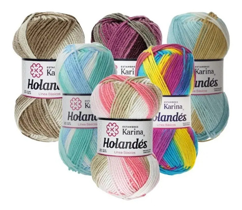 Estambre Holandés Matizado Paq. 6 Ovillos 100g C/u E.erika