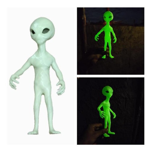 Boneco Alien Et Brilha No Escuro Ufo Alienigena Decoração 