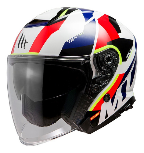 Casco Moto Abierto Mt Thunder Jet Bow E5 Rojo Brillo