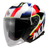 Casco Moto Abierto Mt Thunder Jet Bow E5 Rojo Brillo