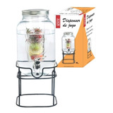 Frasco Crystal Rock Dispenser Canilla 4 Lts Con Soporte