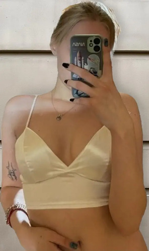 Top Corto Satinado Lolita Kawaii Aesthetic