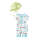 Zutano Niños Bebés Elefantes Henley Body Sun Y Sombrero Jueg