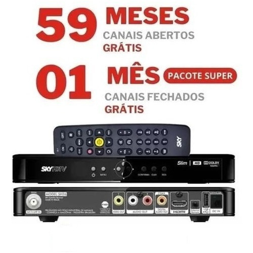 Sky Hd Livre Pre Pago 5 Anos Canais Abertos + 30 Dias Smart