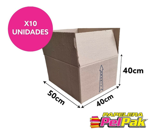  Caja Cartón Embalaje 50x40x40 Mudanza Reforzada X10