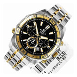 Relógio Casio Edifice Efr-534sg-1avdf Cor Da Correia Prateada E Dourada Cor Do Bisel Dourado Cor Do Fundo Preto