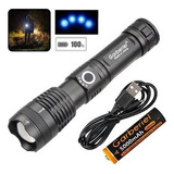 Potente Linterna Led Xhp50 Zoom Usb Rec 1001 De 25000 Lúmene