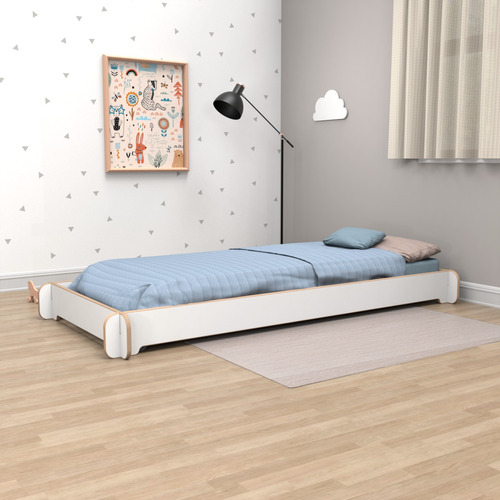 Cama Montessori Tatami 1,90 X 1  Mt, Blanca, Cama Infantil.