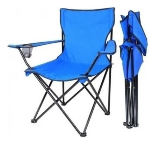 Silla Plegable Camping Playa Picnic Con Porta Vasos Color