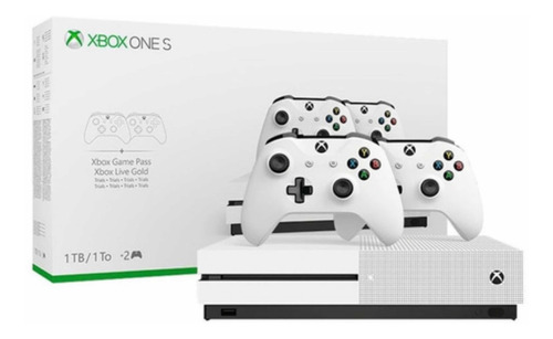 Microsoft Xbox One S 1 Tb Con 2 Controles Color Blanco