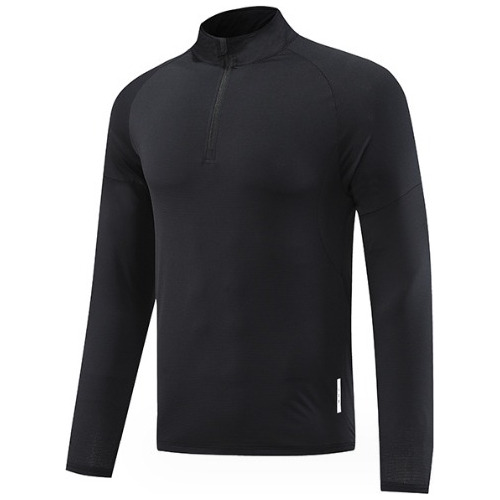 Ropa De Fitness Para Hombre 1/4 Cremallera De Manga Larga