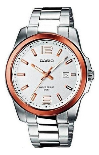 Reloj Casio Analogico Mtp-1296d-7a Sumergible 50m Acero Inox