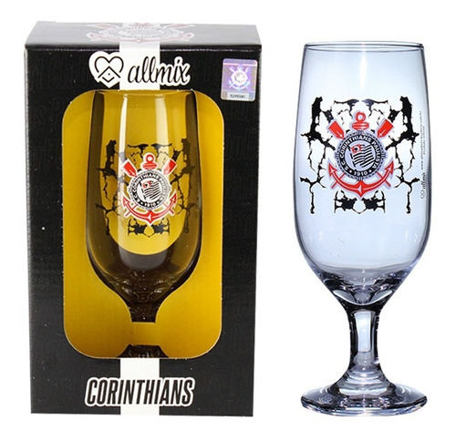 Taça Copo Chopp 300ml Vidro Time Do Coração Licenciado