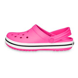 Sandalia Crocs Crocband Mujer Neon Magenta Black Original