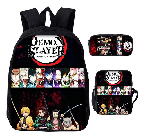 Set De Regalo De Mochila Tanjiro Demon Slayer De 3 Piezas Pa