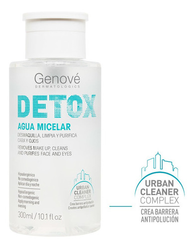 Genové Detox Agua Micelar Detoxificante, 300 Ml