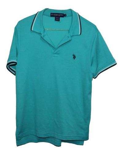 Uspa Polo Gris Verde Menta Talla M Slim Fit Seminueva