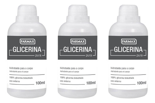 Glicerina Farmax 100ml Hidratante-kit C/3un