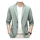 Blazer Trajes Saco Seda De Hielo Casual Delgado For Hombre