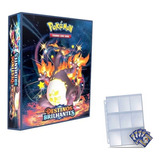 Álbum Pasta Fichário Pokemon Capa Dura +10folhas + 10 Cartas