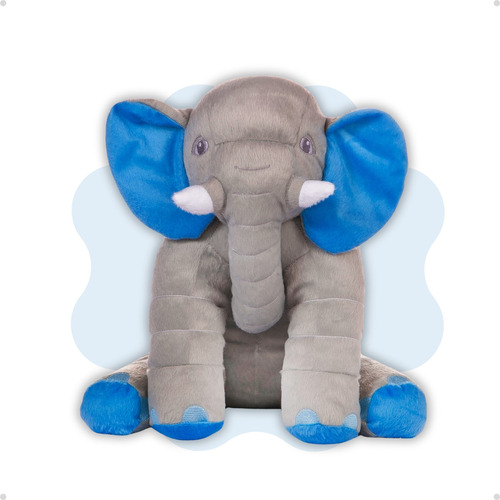 Almofada Elefante Pelúcia Macia Médio Fofo 45cm Decoração