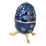 Sofisticada Caixa De Bugigangas Para Ovos, Porta-jóias Azul