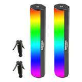 Hafoko Paquete De 2 Varitas De Luz Rgb De Mano W200, Ilumina