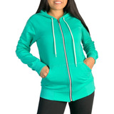 Campera Capucha Lisa Mujer Algodon Rustico Sport Gym S A Xxl