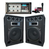 Combo Bafles15 500w/consola 6 Canales Usb/buetooth/radio1mic