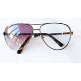 Lente Óptico Guess Guf106 Aviator Gunmetal Grey X L 63mm