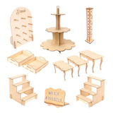 Kit Mesa De Dulces Candybar En Mdf Muebles Para Cupcakes N7