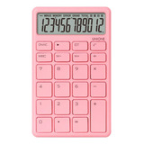 Calculador De Escritorio/bolsillo Lcd Unione Rosa