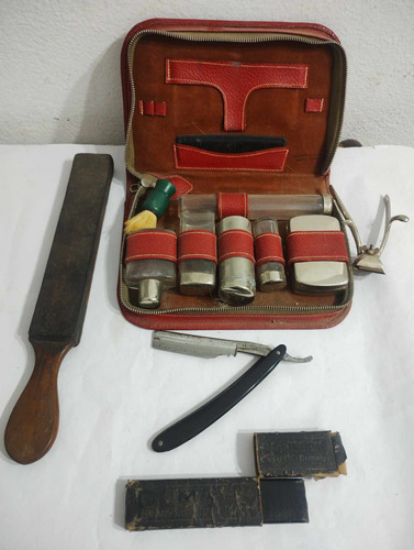 Antiguo Neceser De Viaje De Peluqueria Navaja Solingen Vealo