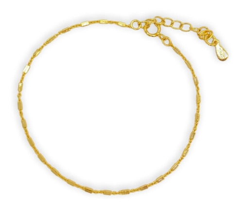 Pulsera Raya Delgada Elegante S925 Baño En Oro + Caja Regalo