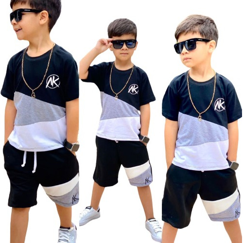 Conjunto Masculino Infantil Juvenil Exclusivo Camiseta Short