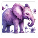 Mousepad Elefante Con Flores Dibujo Elephant Draw