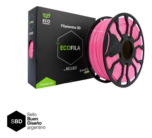 Filamento Pla Impresora 3d Hellbot Ecofila 1kg 1.75mm Rosa