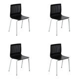 Silla Comedor Oficina Cocina Anana Set X4 Plástico Apilable