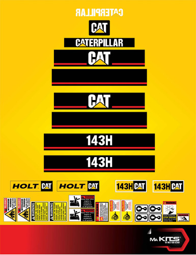 Calcomanías Para Maquinaria 143h De Motoconformadora Cat