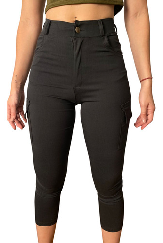 Pantalon Cargo Dama Bengalina Elastizada Mujer 