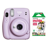 Kit Câmera Revela Foto Fujifilm Instax + Pack 10 Filmes Cor Lilás