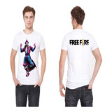 Polera Manga Corta Blanca Free Fire D1