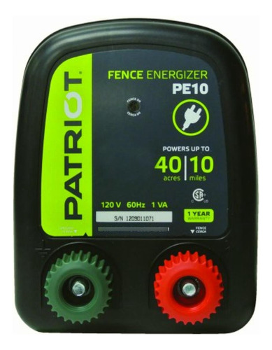 Patriot Pe10 Electric Fence Energizer, 0.30 Joule
